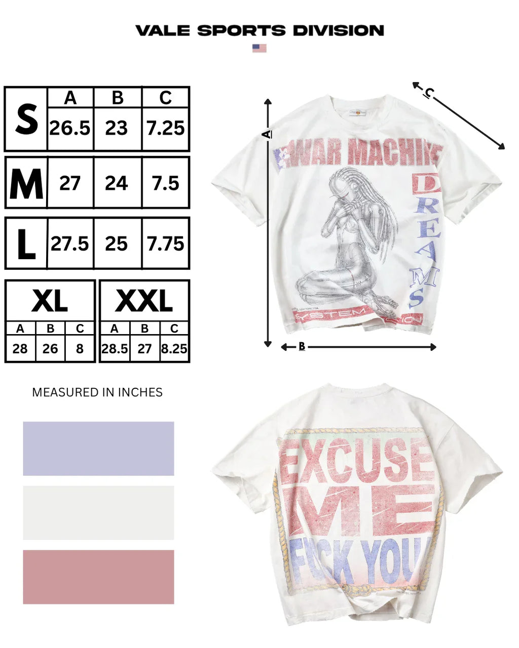 Vale White War Machine Tee