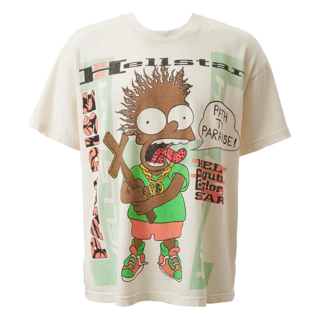 Helsltar White Cartoon Cross Tee