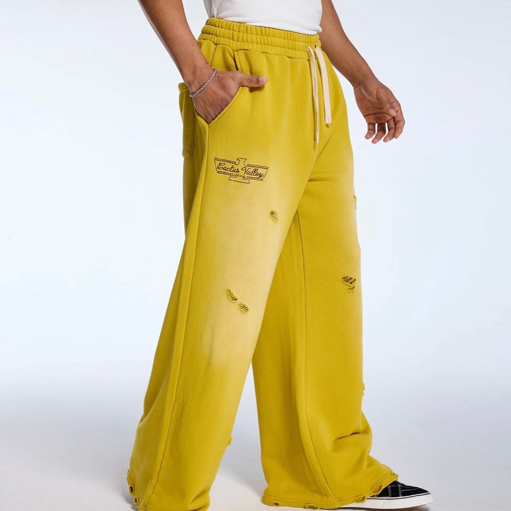 AZVA Yellow Eagle Valley Distressed Sweats