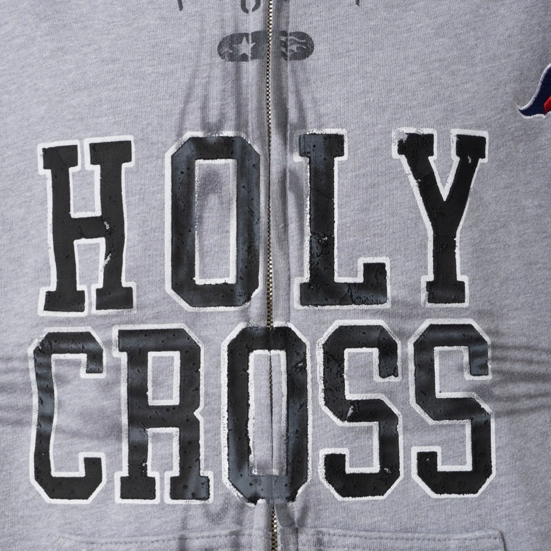 Hellstar Heather Grey Holy Cross Zip Up — detail view 3