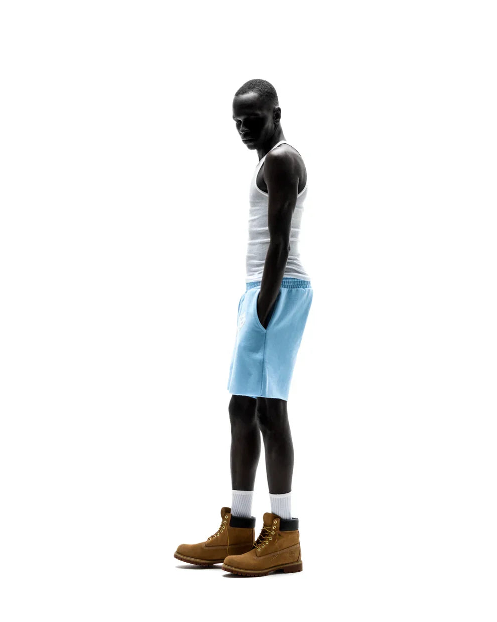Sp5der Sky Blue OG Web Sweat Shorts