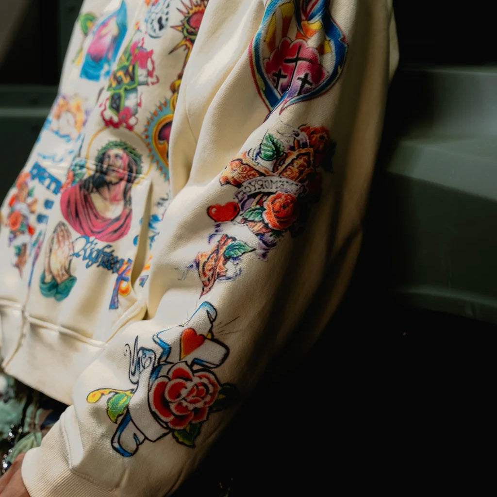 We Are Righteous Cream Risen King Zip Hoodie