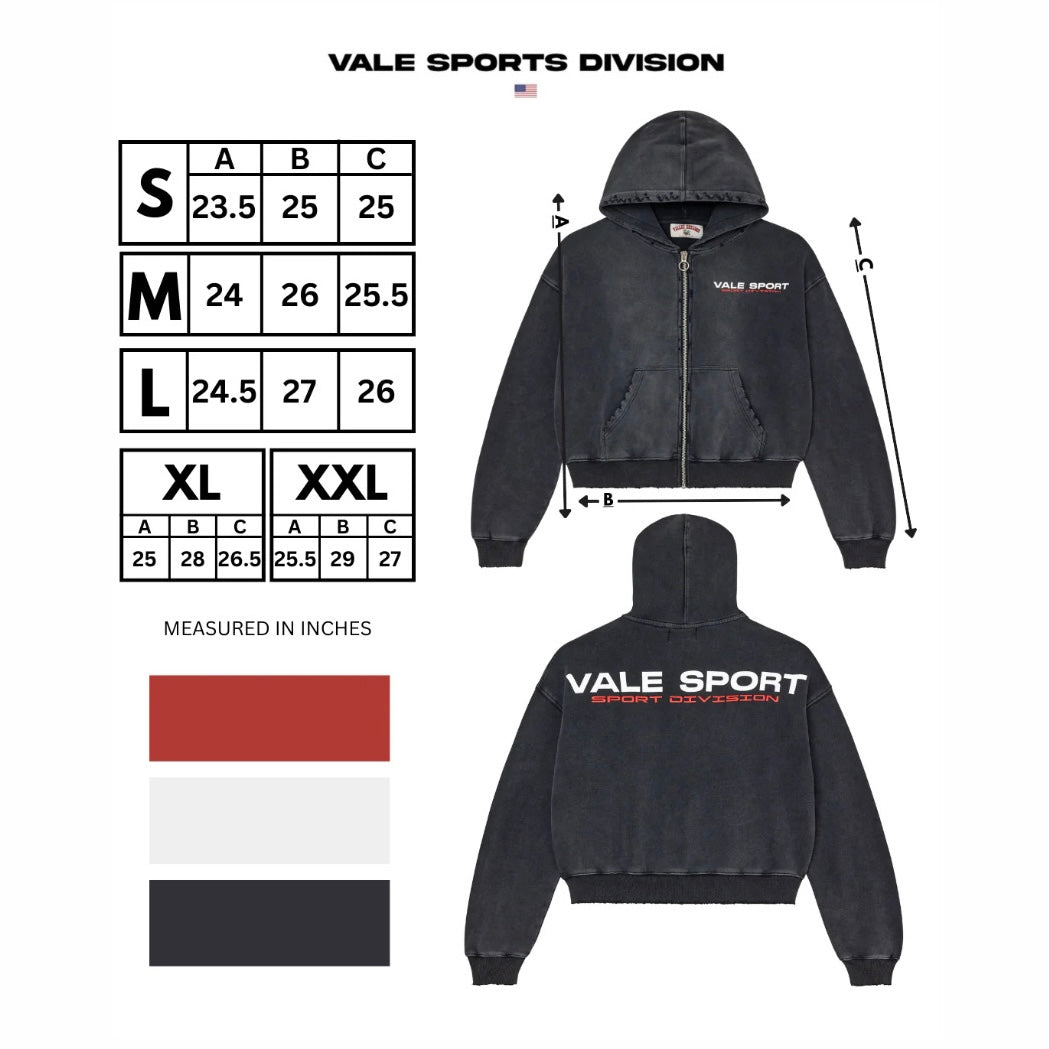Vale Black Staple Zip Hoodie