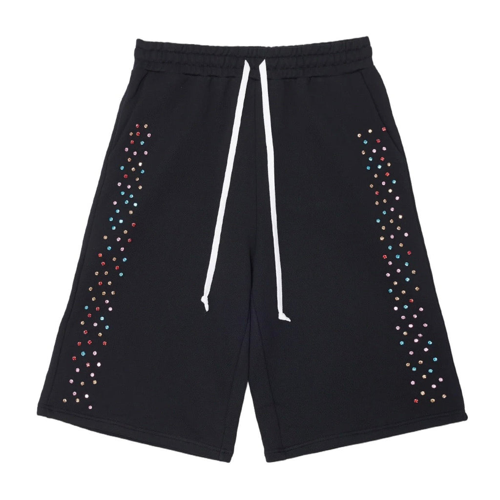 AZVA Black Crystal Cactus Sweat Shorts