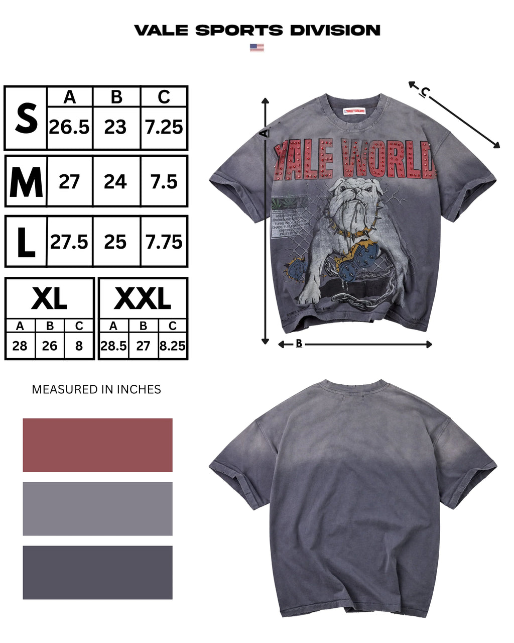 Vale Forever Vale Grey Dogyard Tee — detail view 3