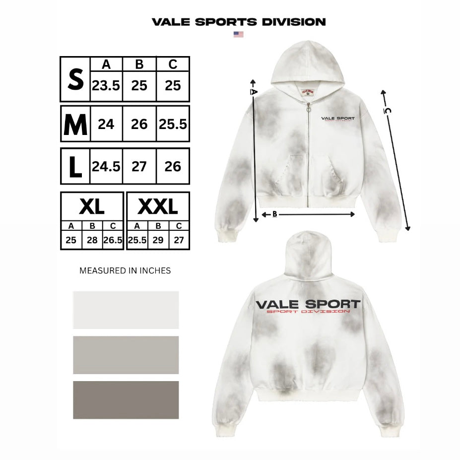 Vale White Staple Zip Hoodie
