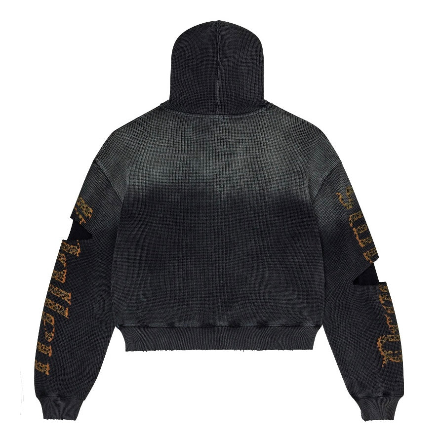 Vale Black Glitch Zip Hoodie