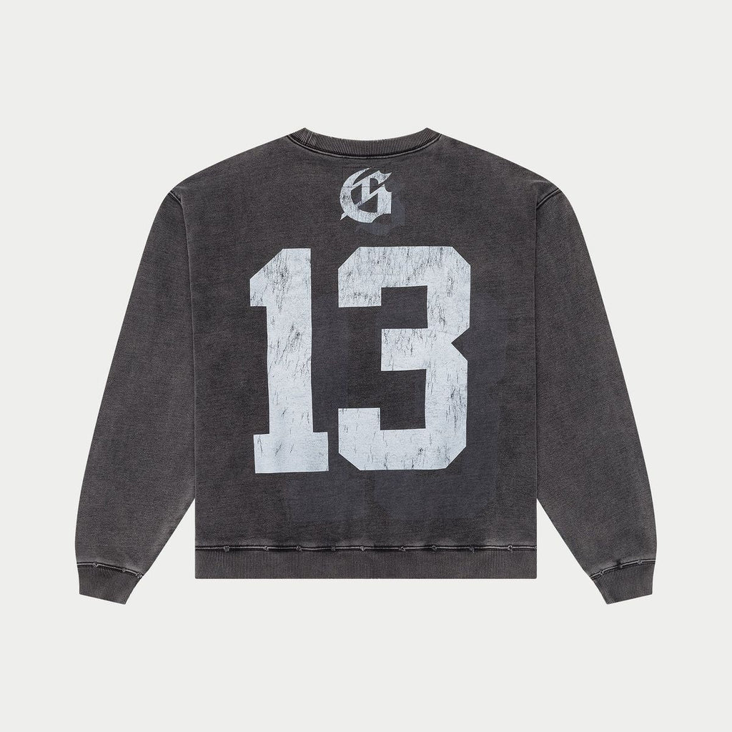 Godspeed Washed Grey Seeing Double Crewneck — detail view 3