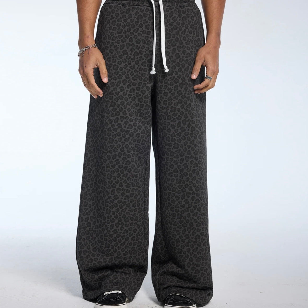 AZVA Black Leopard Art Sweat Pants