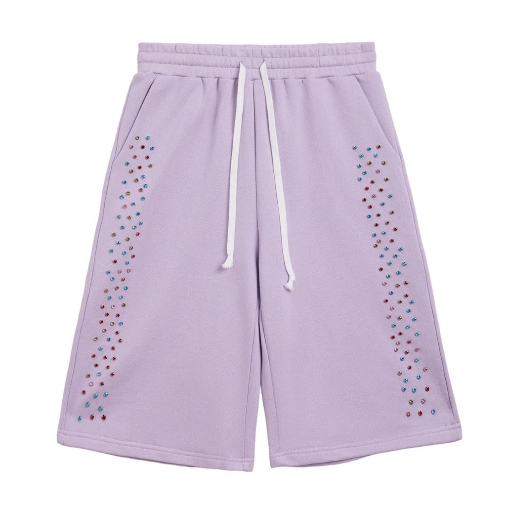 AZVA Lavender Crystal Cactus Sweat Shorts