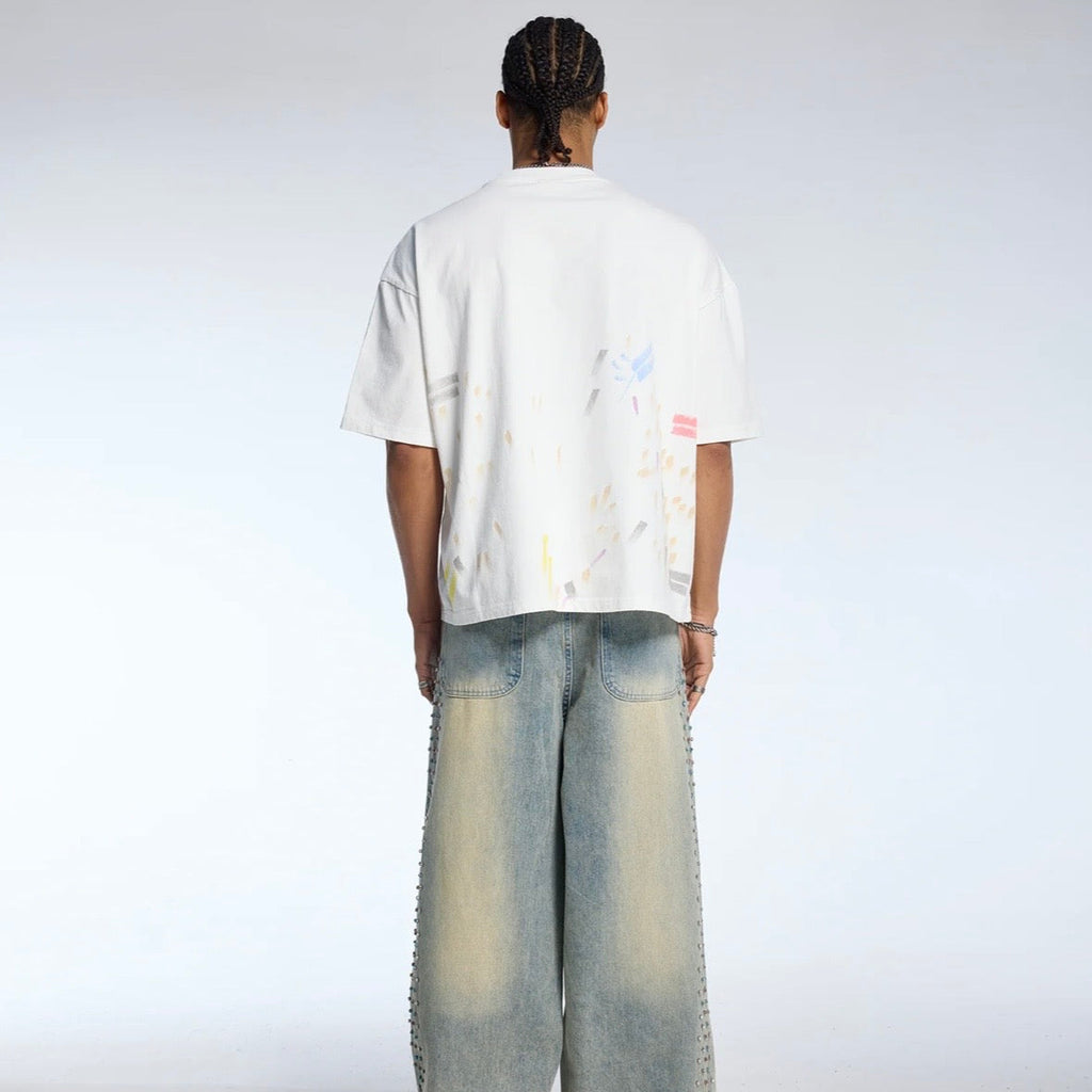AZVA White Splatter Tee