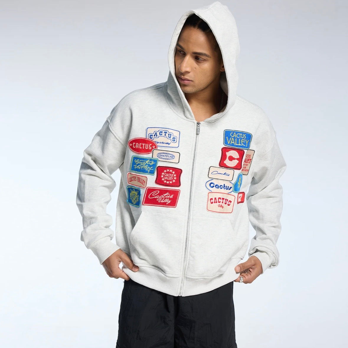 AZVA Grey Roadside Zip Hoodie