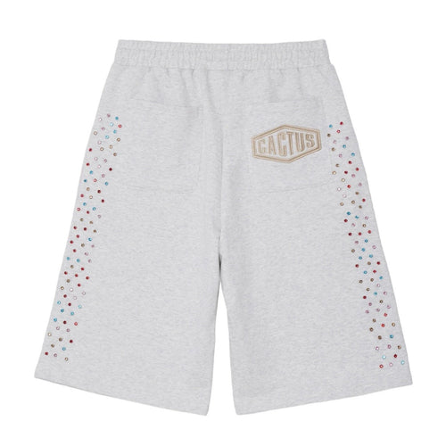 AZVA Grey Crystal Cactus Sweat Shorts — detail view 2