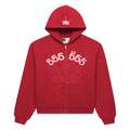 Sp5der Merlot Angel Number Zip Hoodie