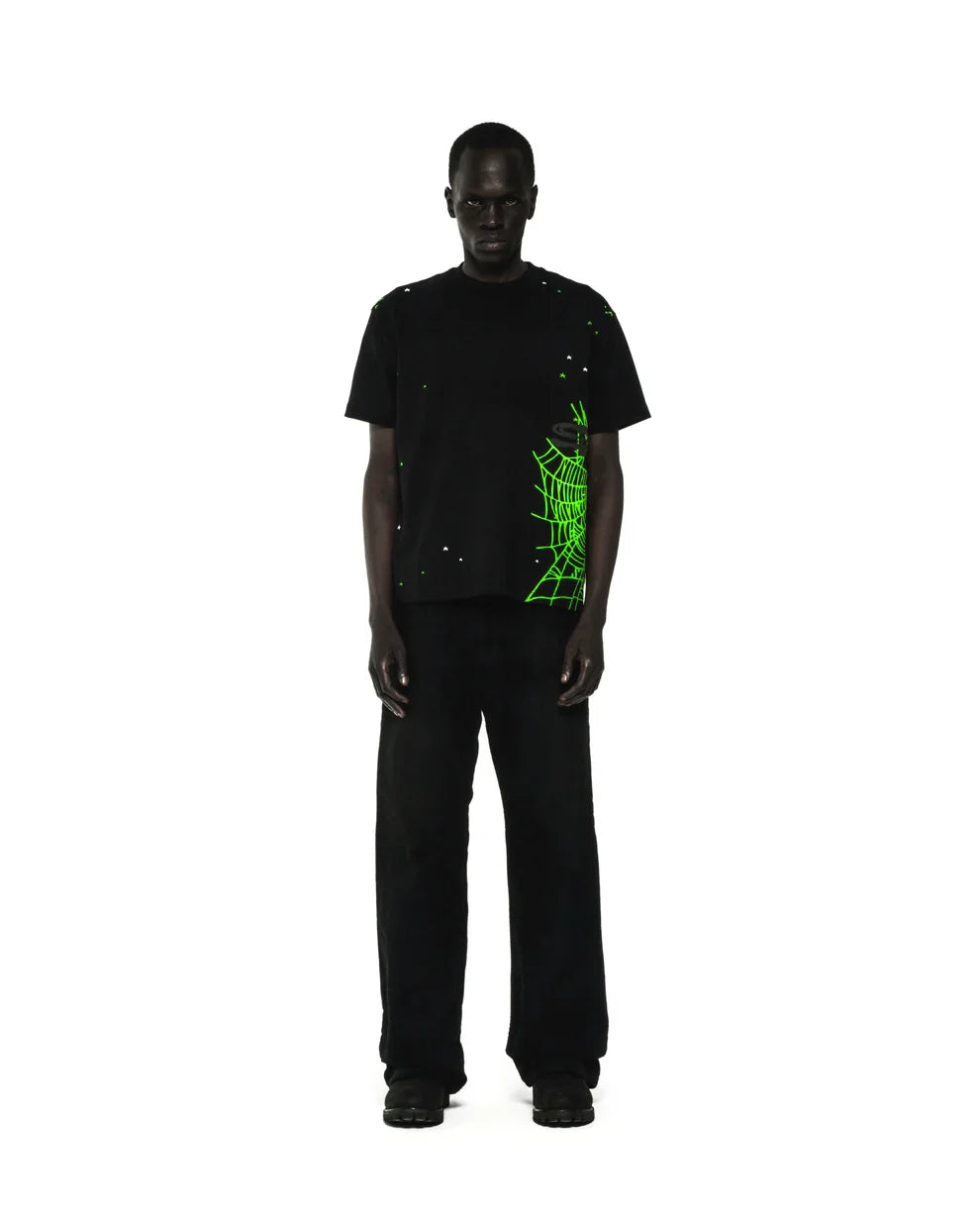 Sp5der Black Green Heavy Web Tee