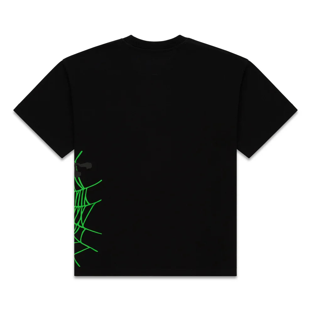 Sp5der Black Green Heavy Web Tee