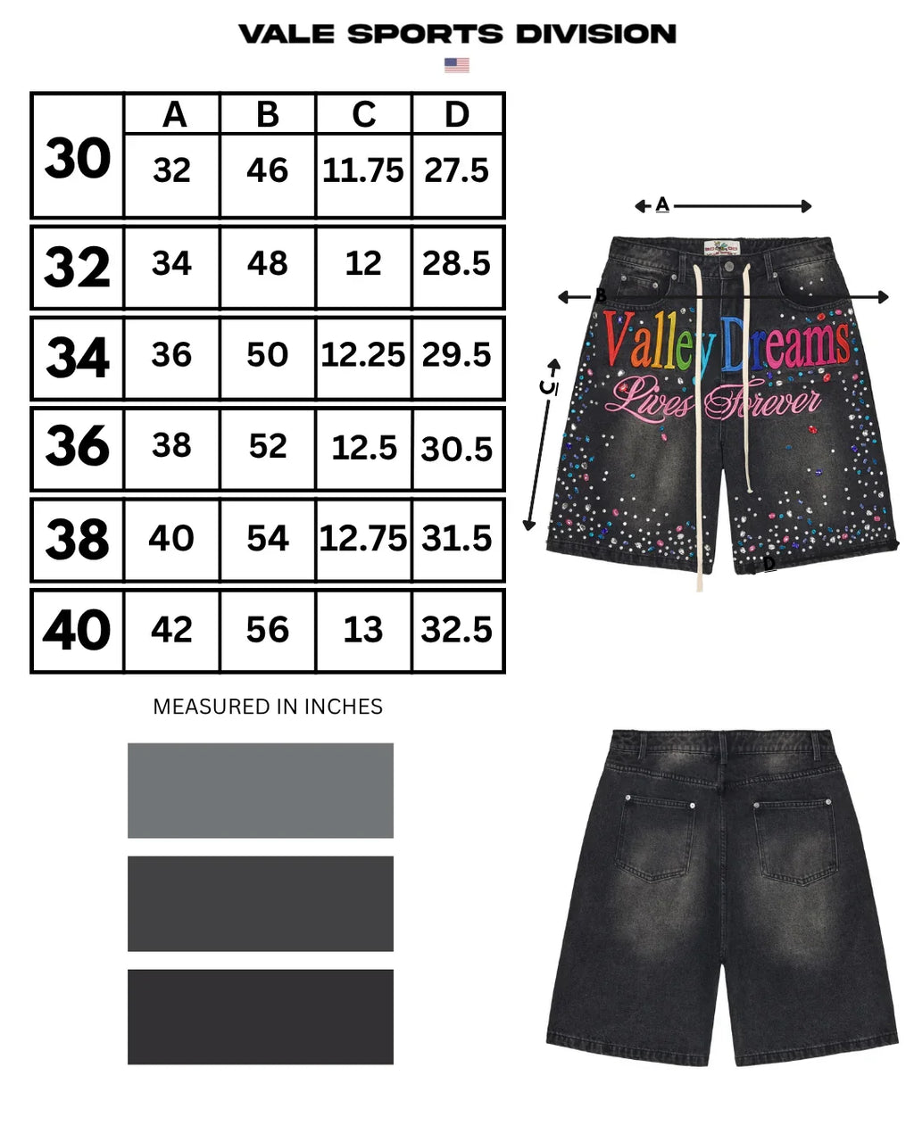 Vale Black Ice Cream Jorts