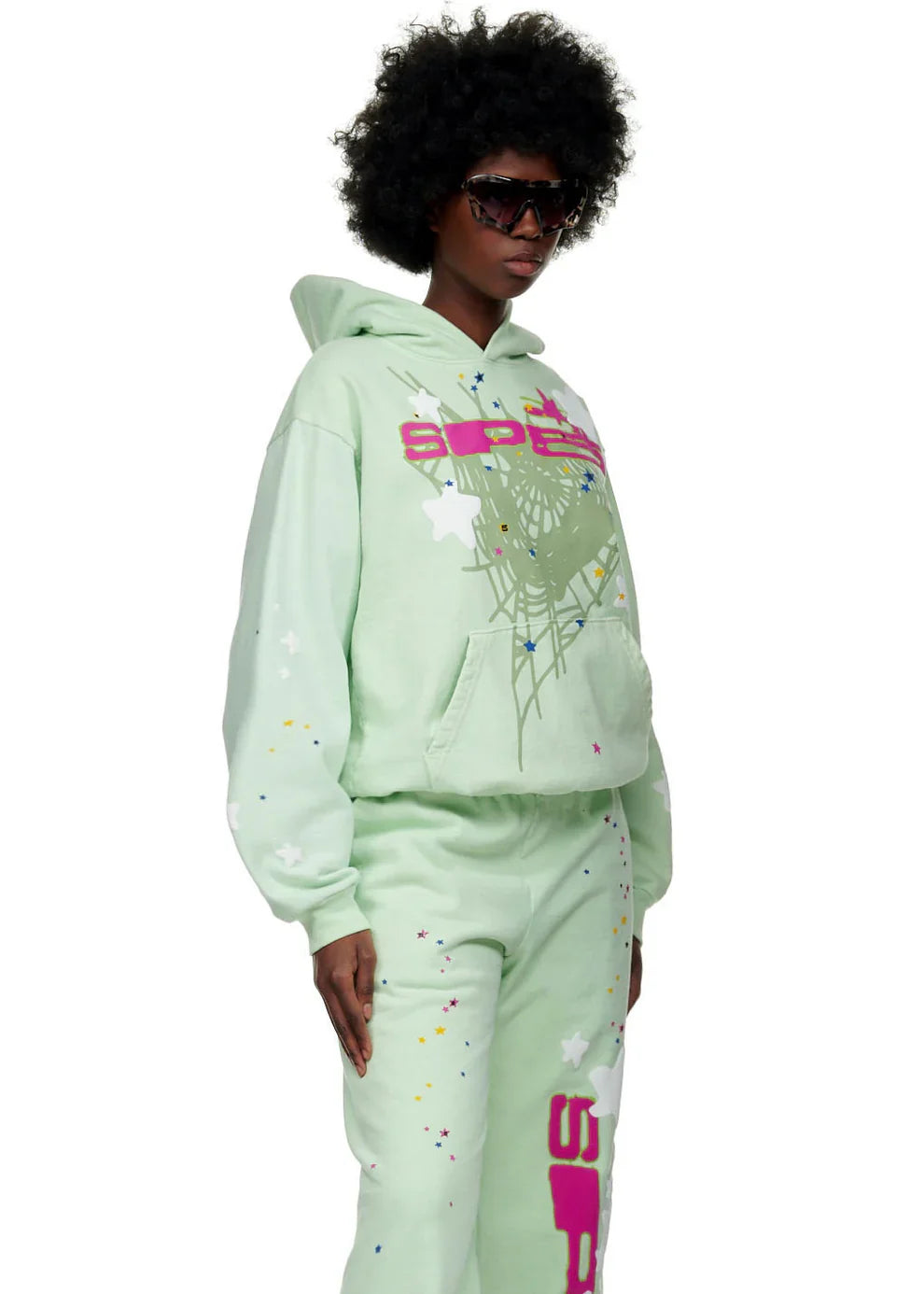 Sp5der Mint Green Hoodie