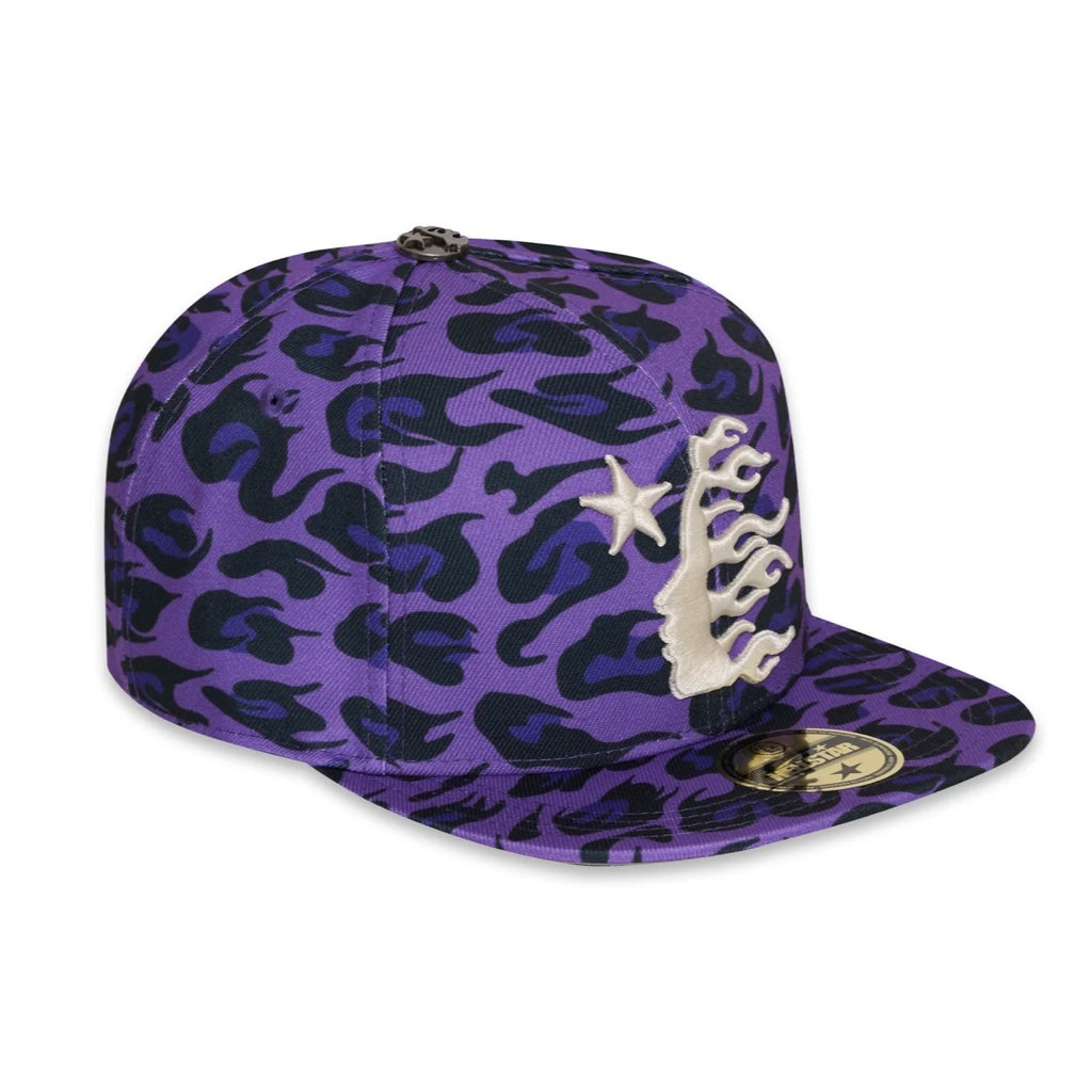Hellstar Purple Cheetah Print Snapback Hat