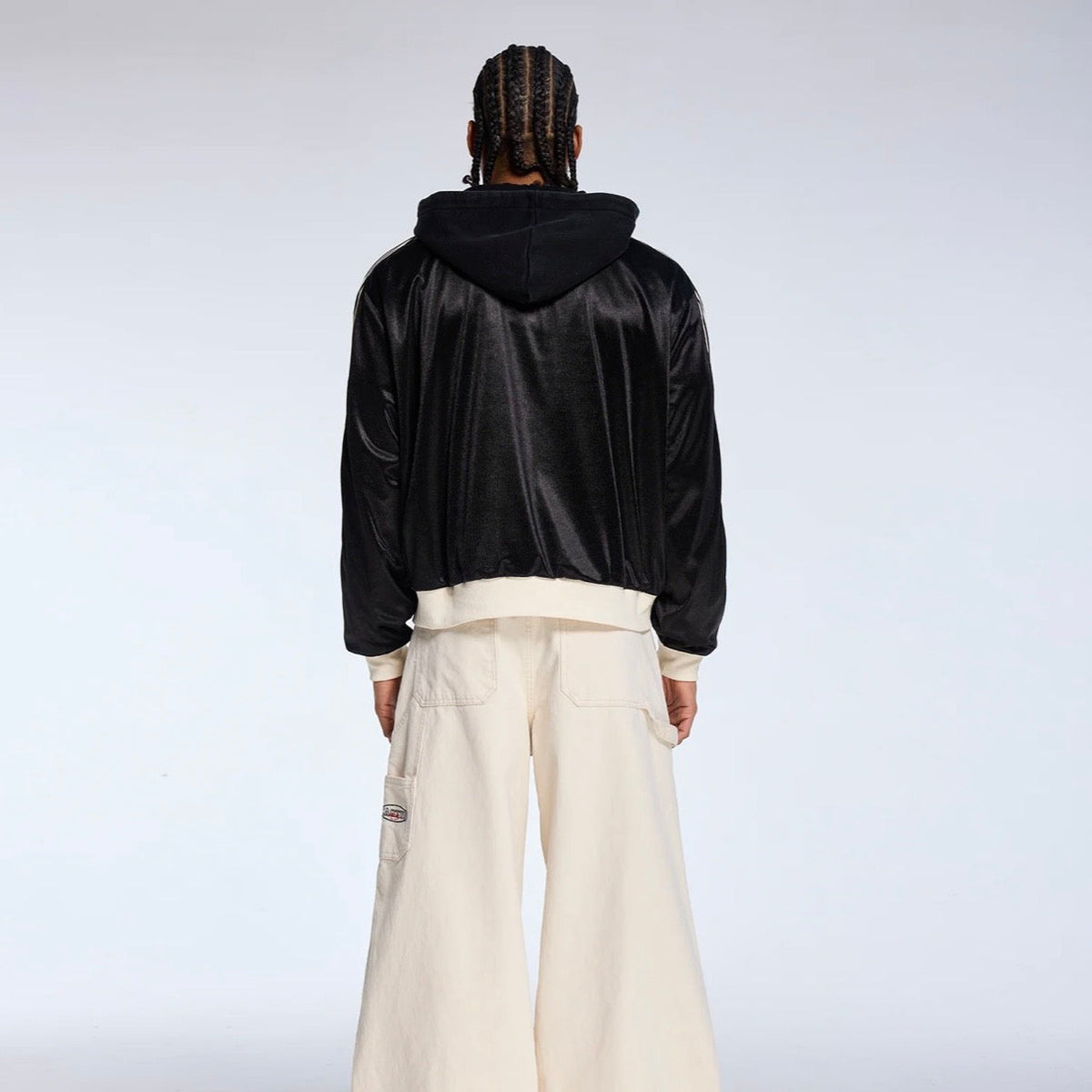 AZVA Black Striped Valley Zip Hoodie
