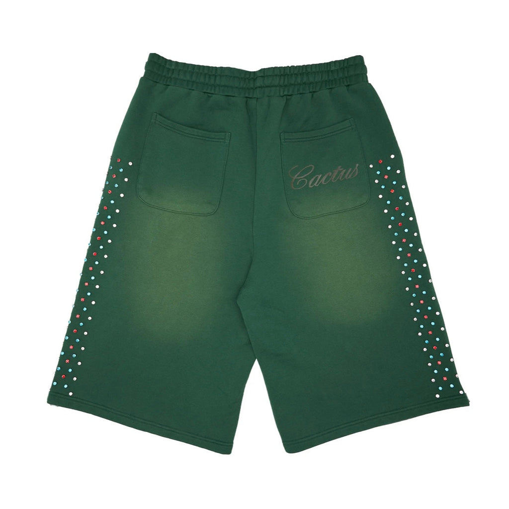 AZVA Green Hidden Crystal Sweat Shorts