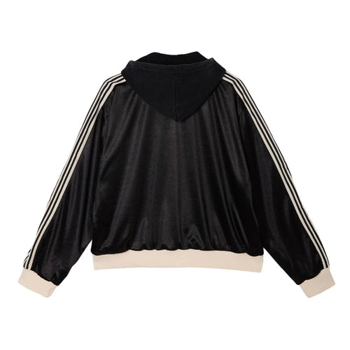 AZVA Black Striped Valley Zip Hoodie