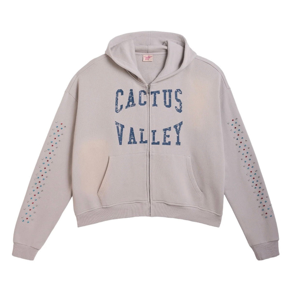 AZVA Bone Crystal Valley Zip Hoodie
