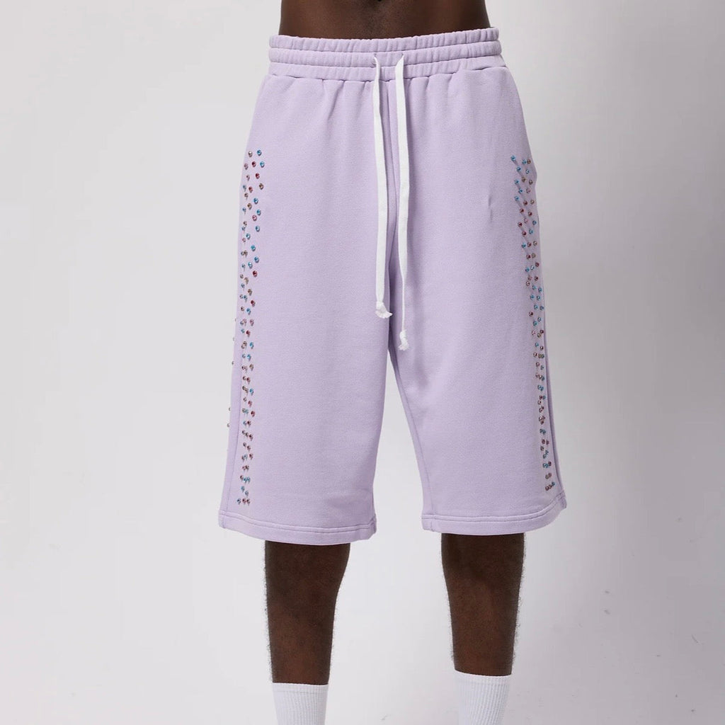 AZVA Lavender Crystal Cactus Sweat Shorts