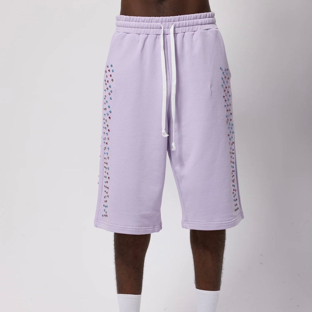 AZVA Lavender Crystal Cactus Sweat Shorts