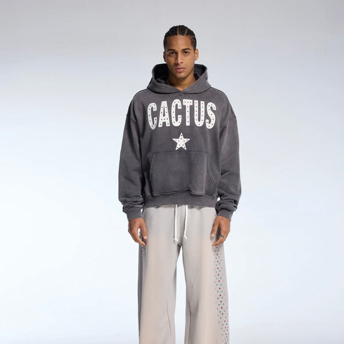 AZVA Faded Grey Gemini Hoodie