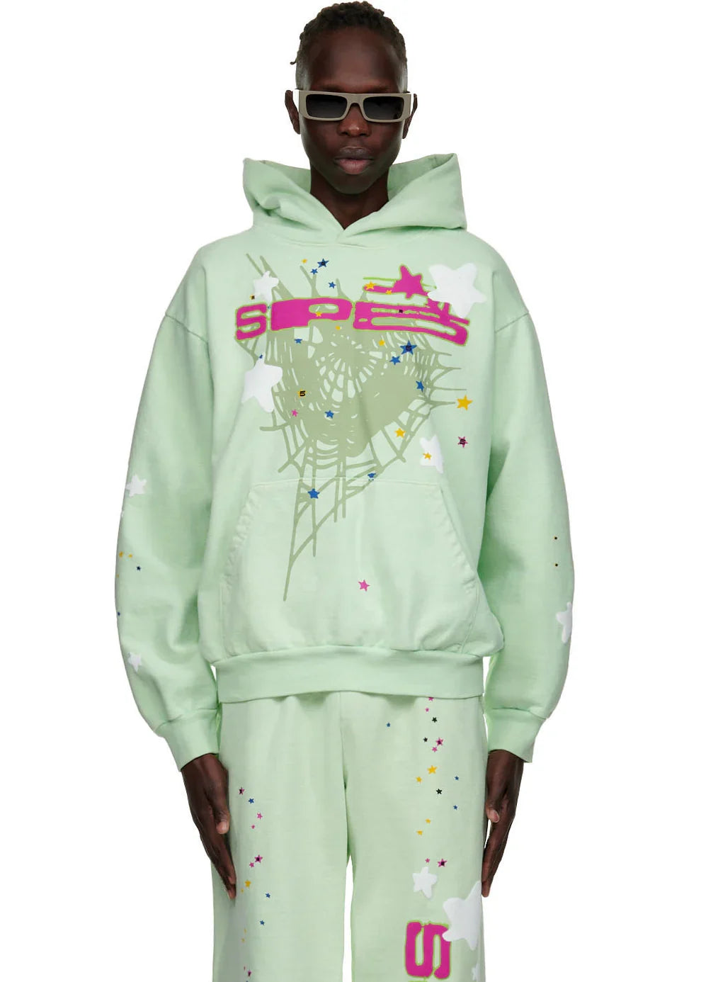 Sp5der Mint Green Hoodie