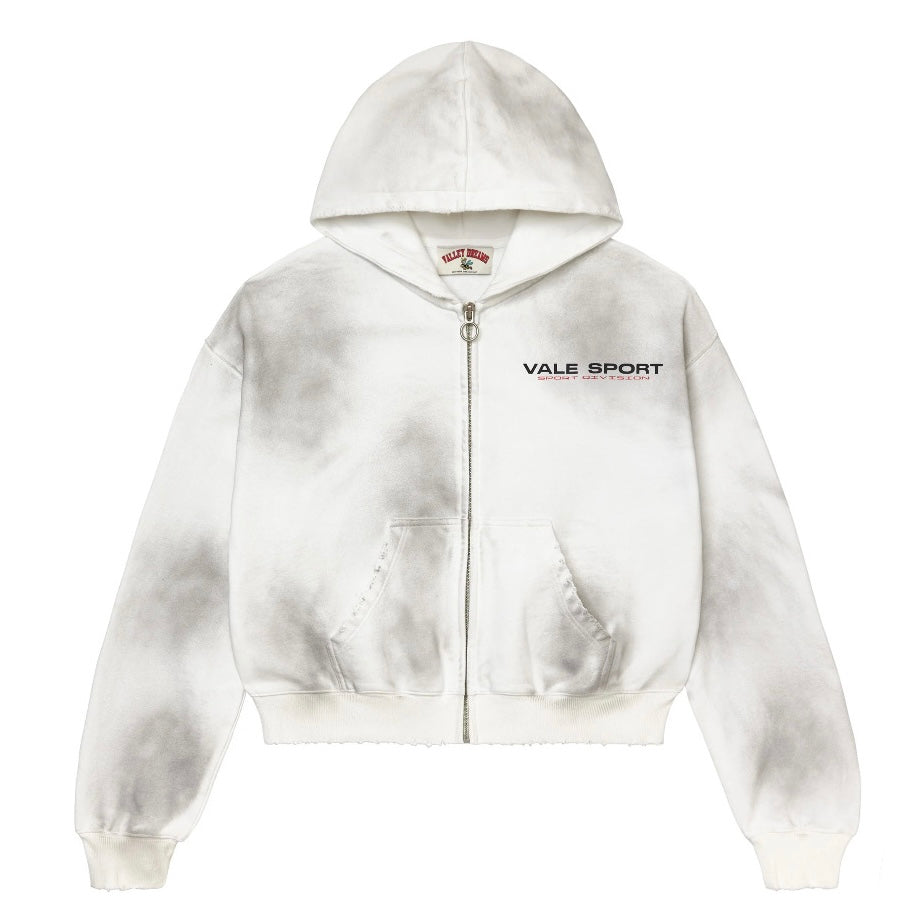 Vale White Staple Zip Hoodie