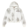 Vale White Staple Zip Hoodie