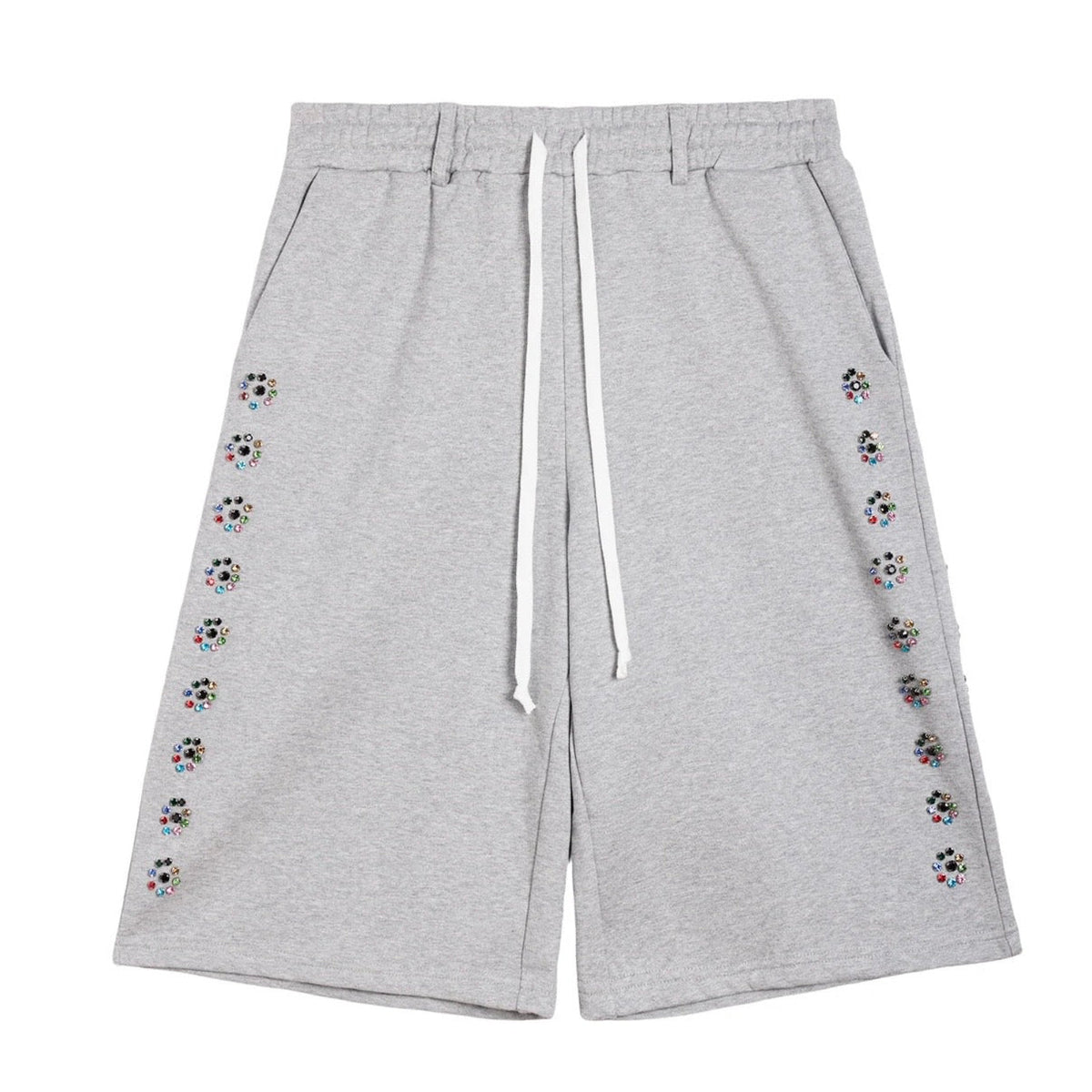 AZVA Grey Crystal Blossom Sweat Shorts