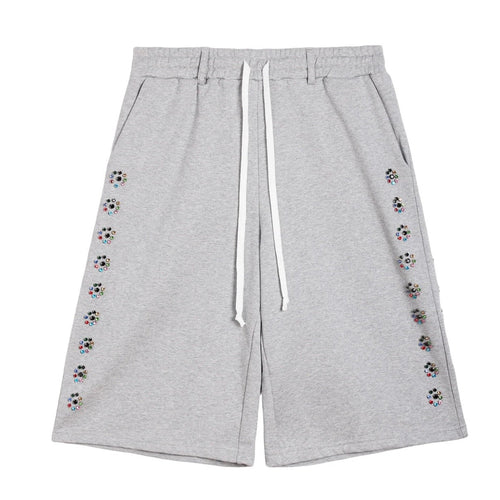 AZVA Grey Crystal Blossom Sweat Shorts