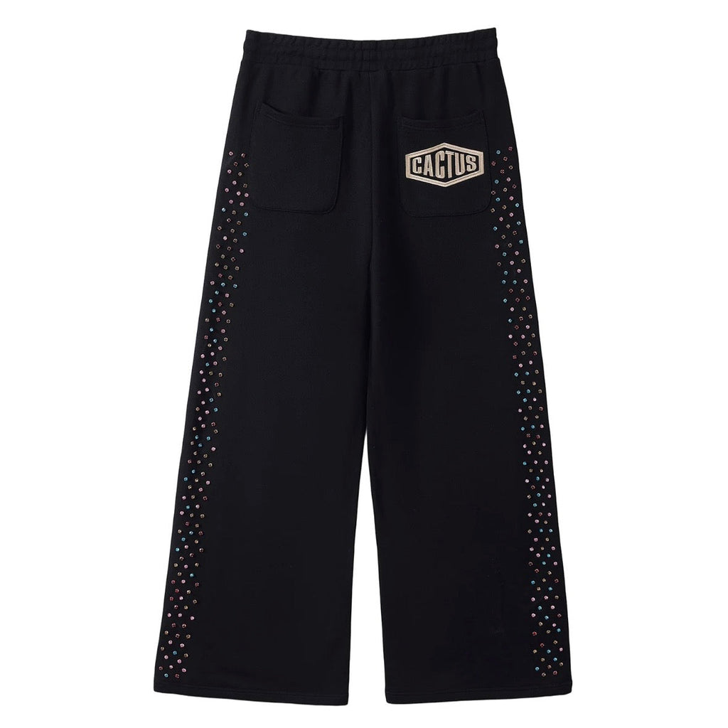 AZVA Black Crystal Cactus Sweatpants
