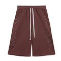 AZVA Brown Crystal Cactus Sweat Shorts