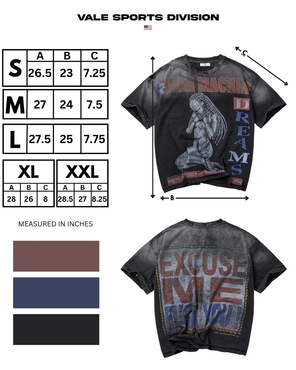 Vale Black War Machine Tee