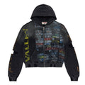 Vale Black Glitch Zip Hoodie