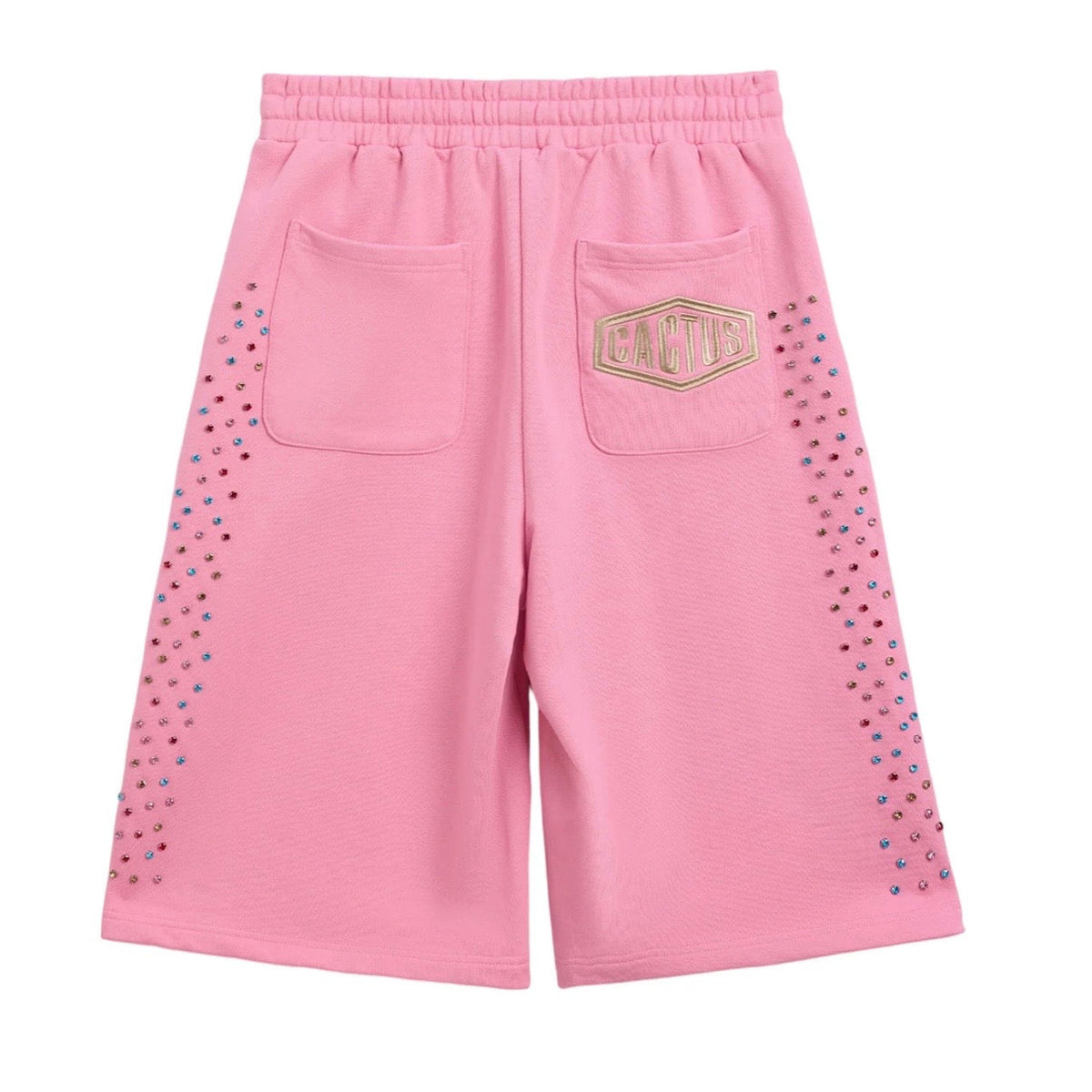 AZVA Pink Crystal Cactus Sweat Shorts