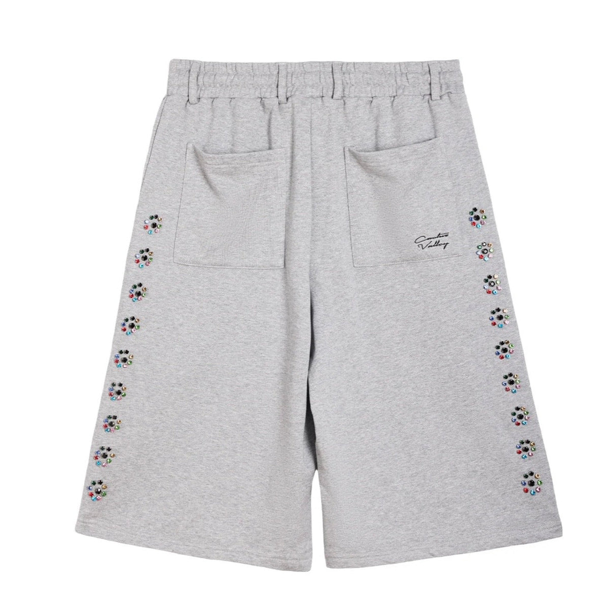 AZVA Grey Crystal Blossom Sweat Shorts
