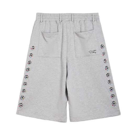 AZVA Grey Crystal Blossom Sweat Shorts — detail view 2