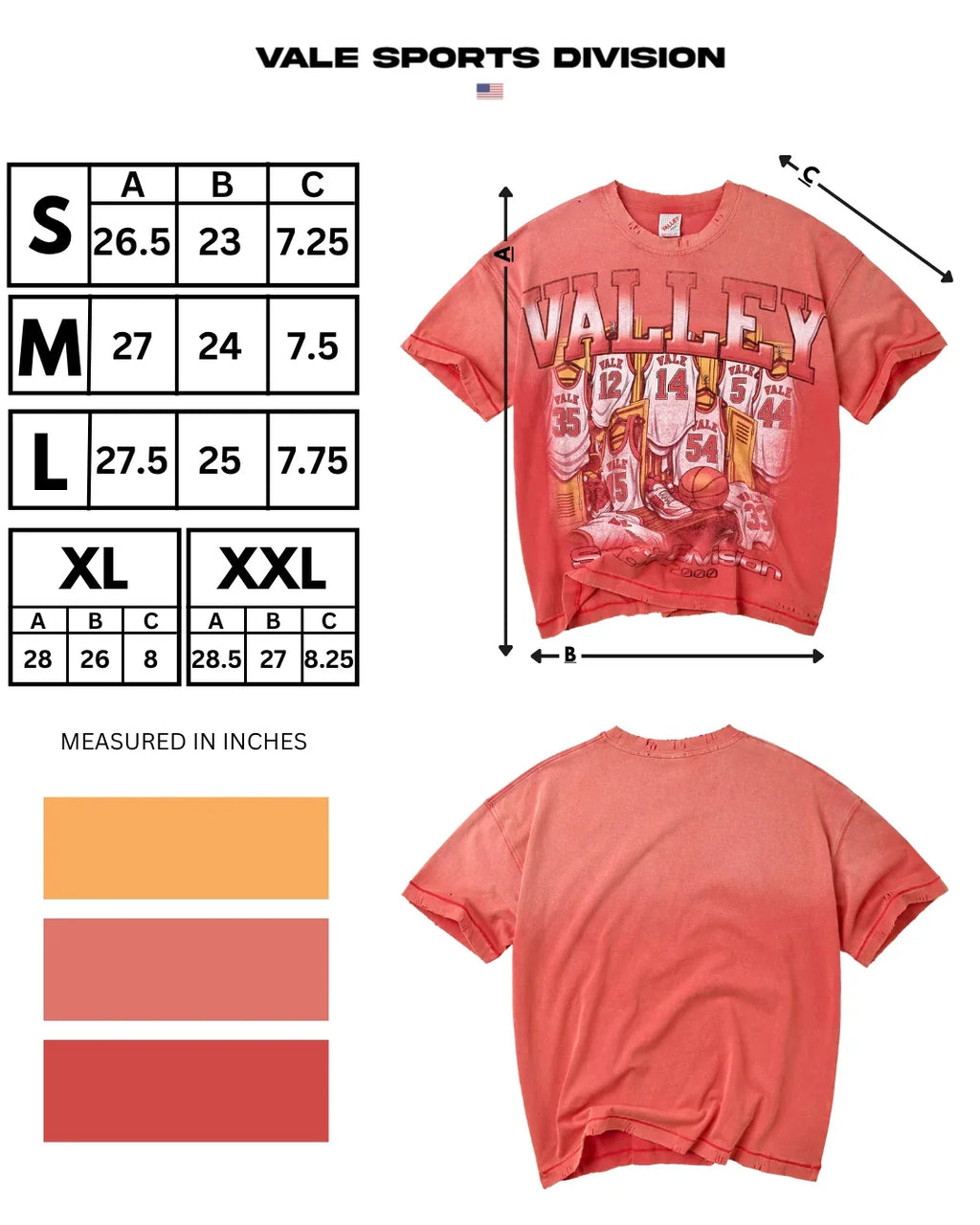 Vale Red Bleachers Tee