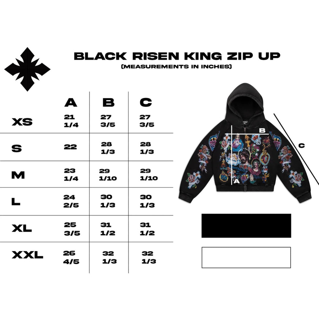 We Are Righteous Black Risen King Zip Hoodie