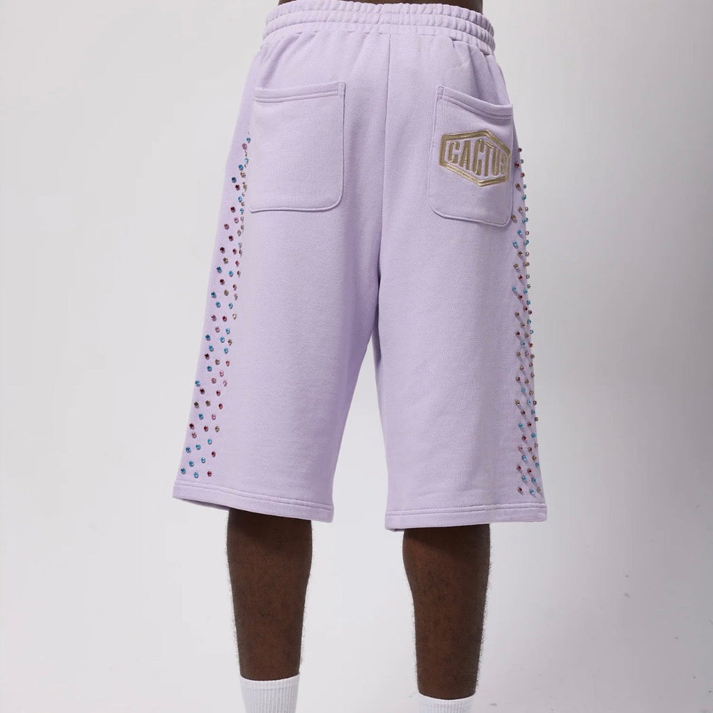AZVA Lavender Crystal Cactus Sweat Shorts
