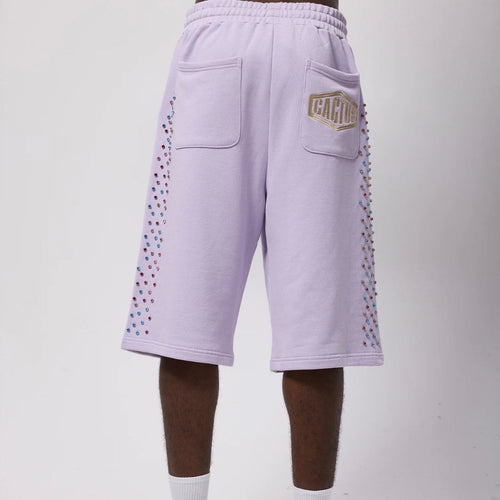 AZVA Lavender Crystal Cactus Sweat Shorts — detail view 2