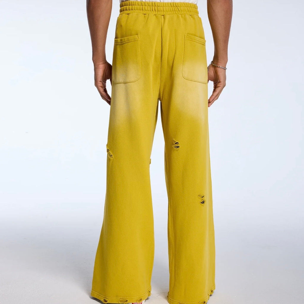 AZVA Yellow Eagle Valley Distressed Sweats