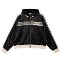 AZVA Black Striped Valley Zip Hoodie