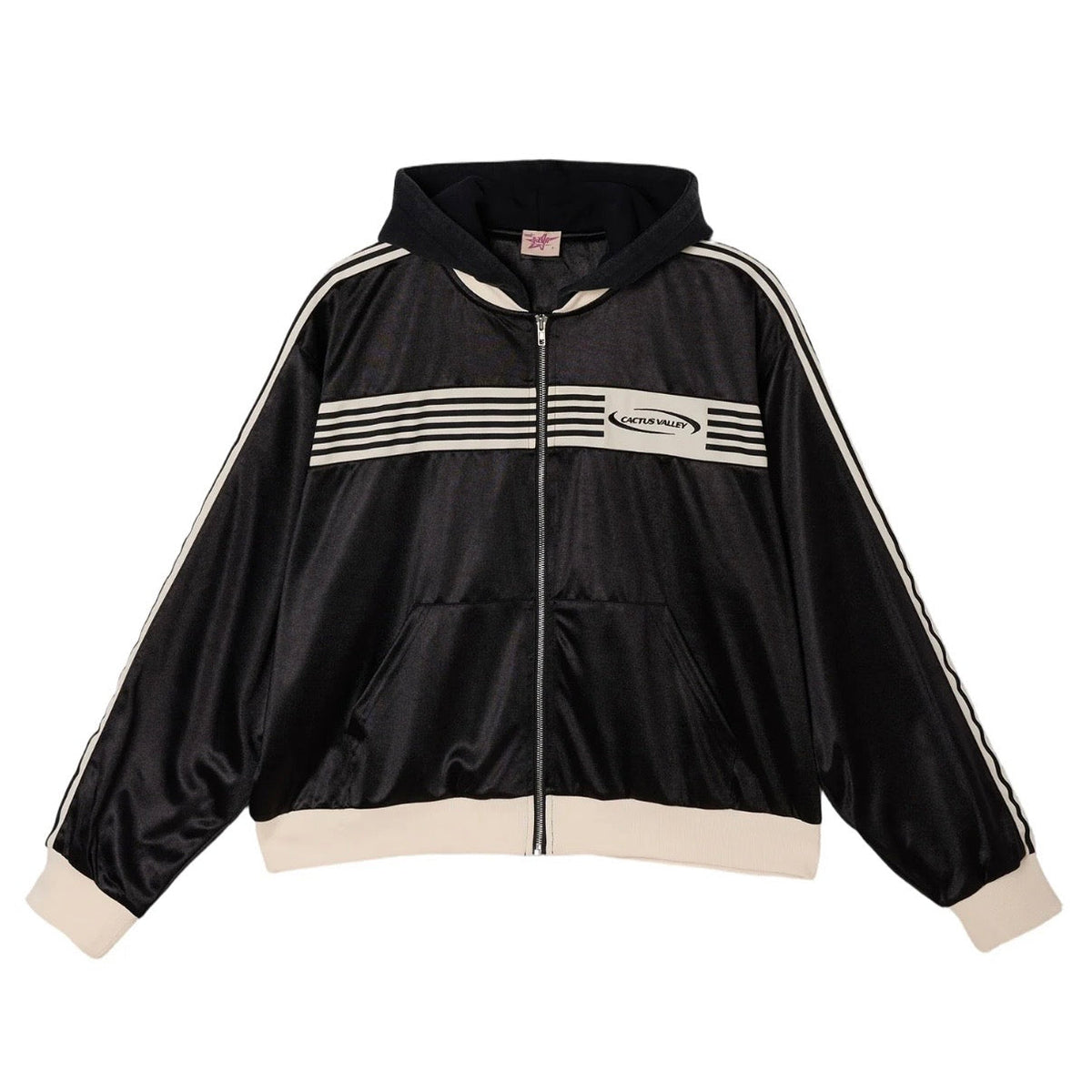 AZVA Black Striped Valley Zip Hoodie