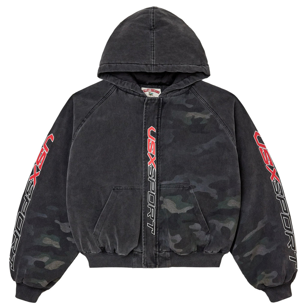 Vale VSX Camo Hooded Bomber Jacket